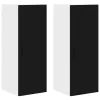 Fali konyhaszekrény 2 pcs Fekete 30 x 31 x 80 cm Faanyag