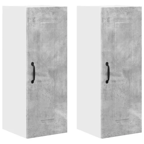 Fali konyhaszekrény 2 pcs Beton Szürke 30 x 31 x 80 cm Faanyag