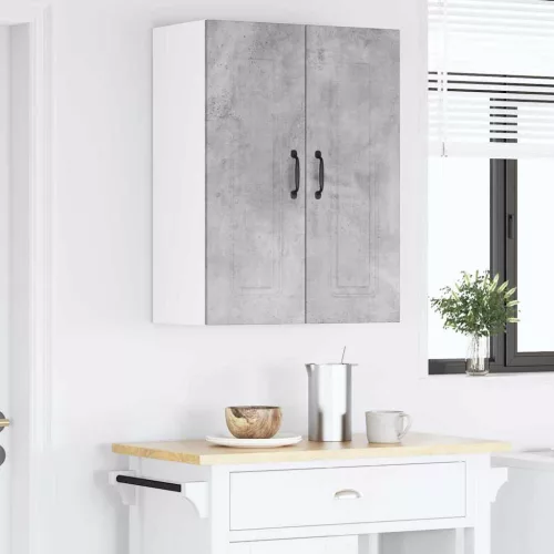 Fali konyhaszekrény 2 pcs Beton Szürke 30 x 31 x 80 cm Faanyag