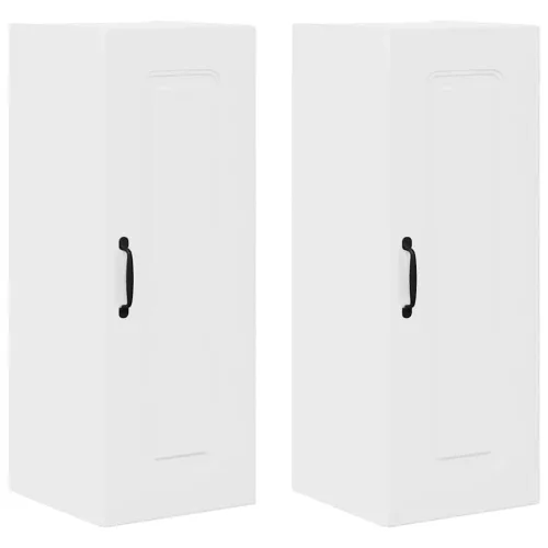 Fali konyhaszekrény 2 pcs Magas Fényű Fehér 30 x 31 x 80 cm