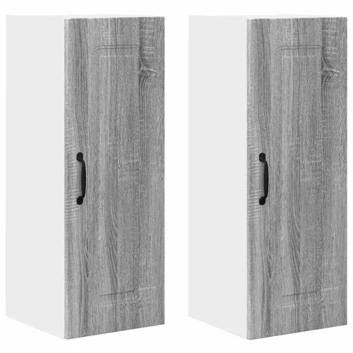 Fali konyhaszekrény 2 pcs Szürke Sonoma 30 x 31 x 80 cm Faanyag