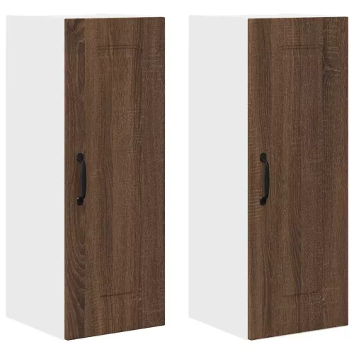 Fali konyhaszekrény 2 pcs Barna Tölgy 30 x 31 x 80 cm Faanyag