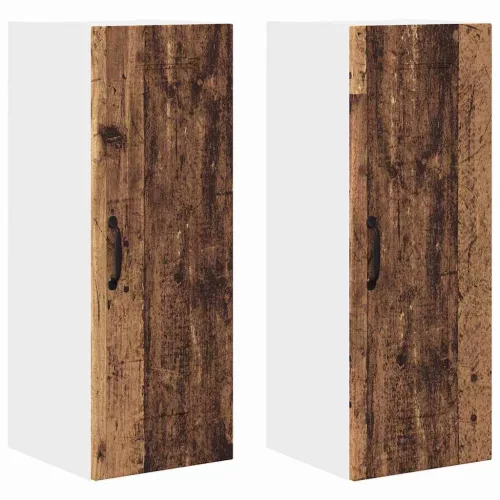Fali konyhaszekrény 2 pcs Öreg fa 30 x 31 x 80 cm Faanyag