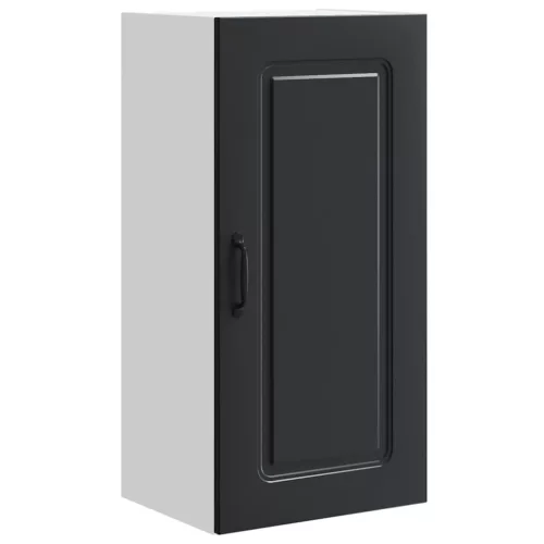 Fali konyhaszekrény polcokkal Fekete 40 x 31 x 80 cm Faanyag