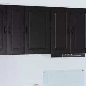   Fali konyhaszekrény polcokkal Fekete 50 x 31 x 80 cm Faanyag