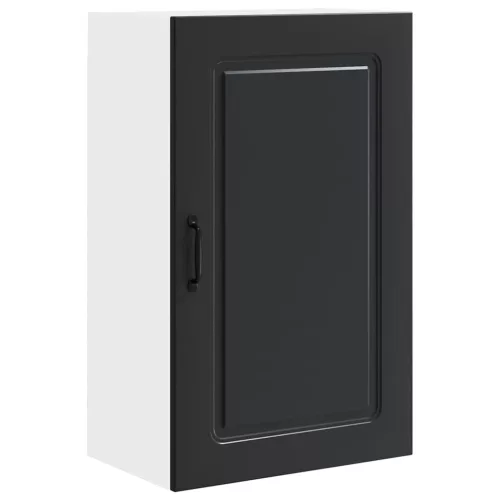 Fali konyhaszekrény polcokkal Fekete 50 x 31 x 80 cm Faanyag