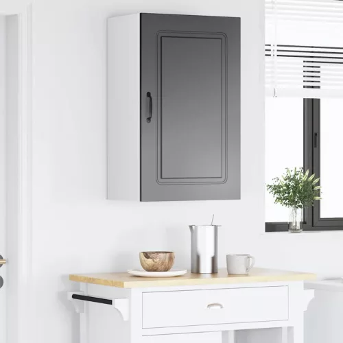Fali konyhaszekrény polcokkal Fekete 50 x 31 x 80 cm Faanyag