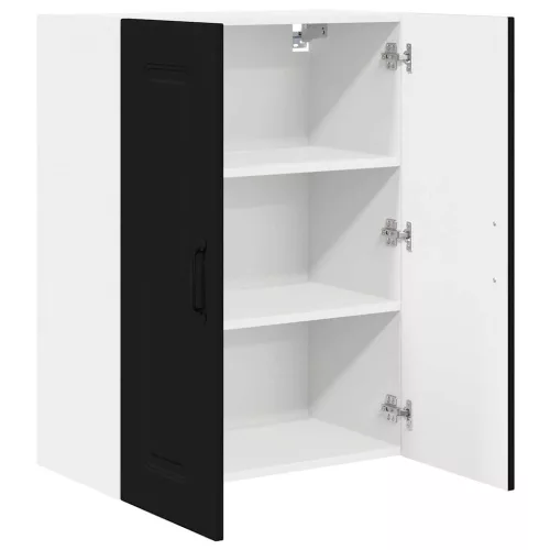 Fali konyhaszekrény polcokkal Fekete 60 x 31 x 80 cm Faanyag