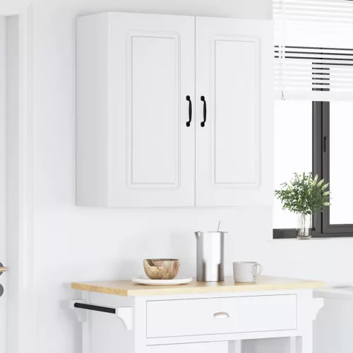 Fali konyhaszekrény polcokkal Fehér 80 x 31 x 80 cm Faanyag