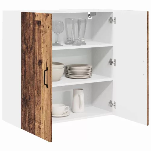 Fali konyhaszekrény polcokkal Öreg fa 80 x 31 x 80 cm Faanyag