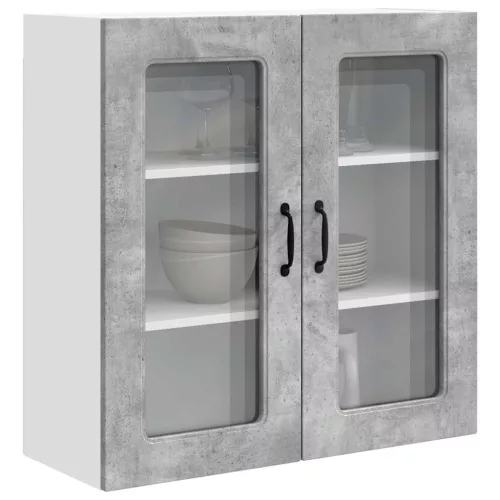 Fali konyhaszekrény Beton Szürke 80 x 31 x 80 cm Faanyag