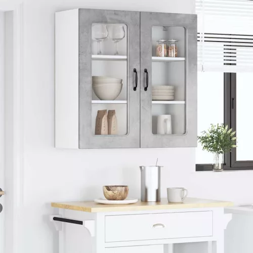 Fali konyhaszekrény Beton Szürke 80 x 31 x 80 cm Faanyag