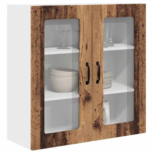 Fali konyhaszekrény polcokkal Öreg fa 80 x 31 x 80 cm Faanyag