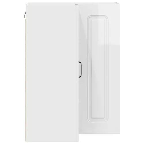 Fali konyhaszekrény Magas Fényű Fehér 57 x 57 x 80 cm Faanyag