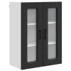 Fali konyhaszekrény polcokkal Fekete 60 x 31 x 80 cm Faanyag