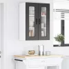 Fali konyhaszekrény polcokkal Fekete 60 x 31 x 80 cm Faanyag