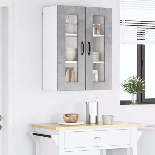 Fali konyhaszekrény Beton Szürke 60 x 31 x 80 cm Faanyag