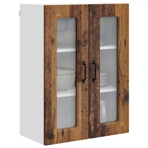 Fali konyhaszekrény polcokkal Öreg fa 60 x 31 x 80 cm Faanyag