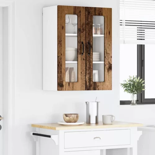 Fali konyhaszekrény polcokkal Öreg fa 60 x 31 x 80 cm Faanyag