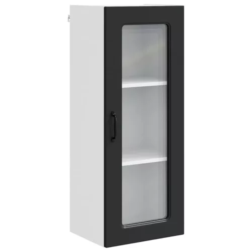 Fali konyhaszekrény polcokkal Fekete 40 x 31 x 100 cm Faanyag