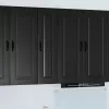 Fali konyhaszekrény polcokkal Fekete 30 x 31 x 100 cm Faanyag