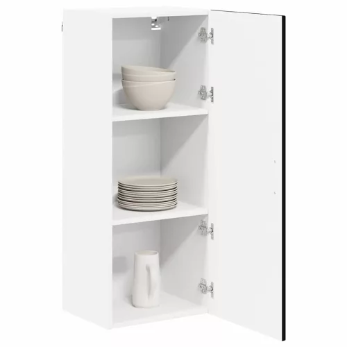 Fali konyhaszekrény polcokkal Fekete 40 x 31 x 100 cm Faanyag
