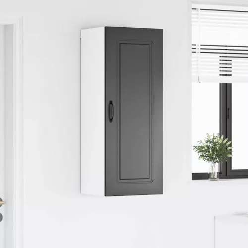 Fali konyhaszekrény polcokkal Fekete 40 x 31 x 100 cm Faanyag