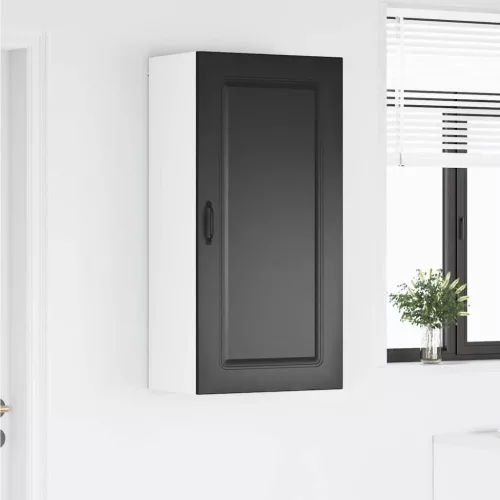 Fali konyhaszekrény polcokkal Fekete 50 x 31 x 100 cm Faanyag