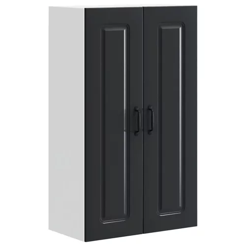 Fali konyhaszekrény polcokkal Fekete 60 x 31 x 100 cm Faanyag