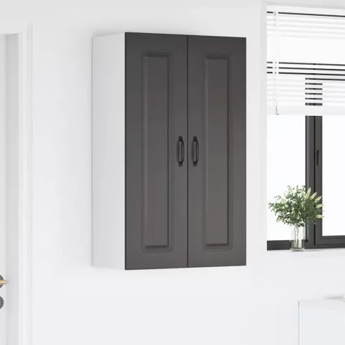 Fali konyhaszekrény polcokkal Fekete 60 x 31 x 100 cm Faanyag