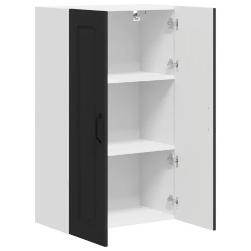 Fali konyhaszekrény polcokkal Fekete 60 x 31 x 100 cm Faanyag