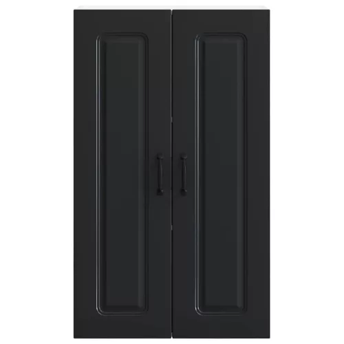 Fali konyhaszekrény polcokkal Fekete 60 x 31 x 100 cm Faanyag