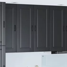   Fali konyhaszekrény polcokkal Fekete 80 x 31 x 100 cm Faanyag