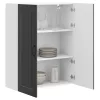 Fali konyhaszekrény polcokkal Fekete 80 x 31 x 100 cm Faanyag