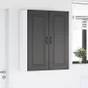 Fali konyhaszekrény polcokkal Fekete 80 x 31 x 100 cm Faanyag