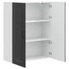 Fali konyhaszekrény polcokkal Fekete 80 x 31 x 100 cm Faanyag