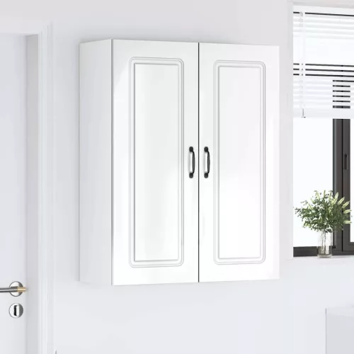 Fali konyhaszekrény Magas Fényű Fehér 80 x 31 x 100 cm Faanyag