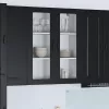 Fali konyhaszekrény polcokkal Fekete 80 x 31 x 100 cm Faanyag