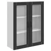 Fali konyhaszekrény polcokkal Fekete 80 x 31 x 100 cm Faanyag