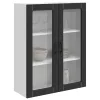 Fali konyhaszekrény polcokkal Fekete 80 x 31 x 100 cm Faanyag