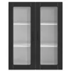Fali konyhaszekrény polcokkal Fekete 80 x 31 x 100 cm Faanyag