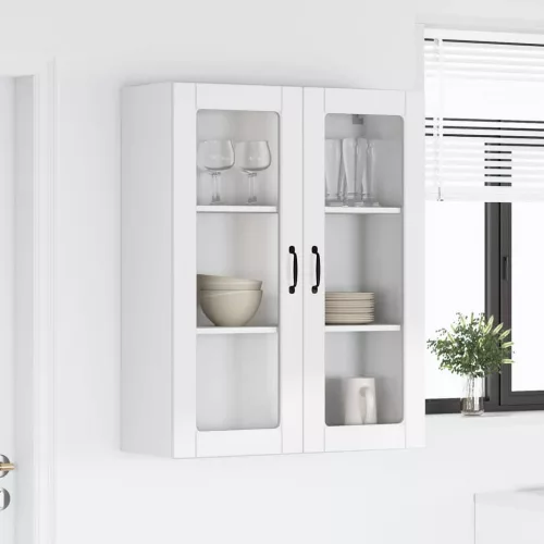 Fali konyhaszekrény Magas Fényű Fehér 80 x 31 x 100 cm Faanyag