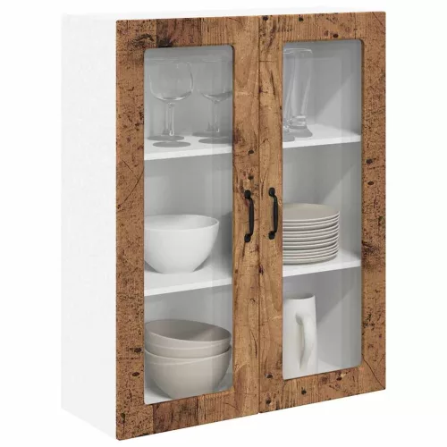 Fali konyhaszekrény polcokkal Öreg fa 80 x 31 x 100 cm Faanyag