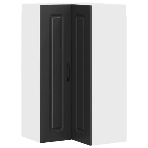 Fali konyhaszekrény polcokkal Fekete 57 x 57 x 100 cm Faanyag