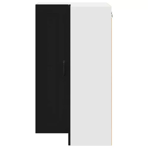 Fali konyhaszekrény polcokkal Fekete 57 x 57 x 100 cm Faanyag