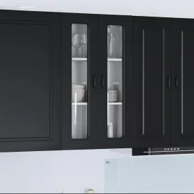   Fali konyhaszekrény polcokkal Fekete 60 x 31 x 100 cm Faanyag