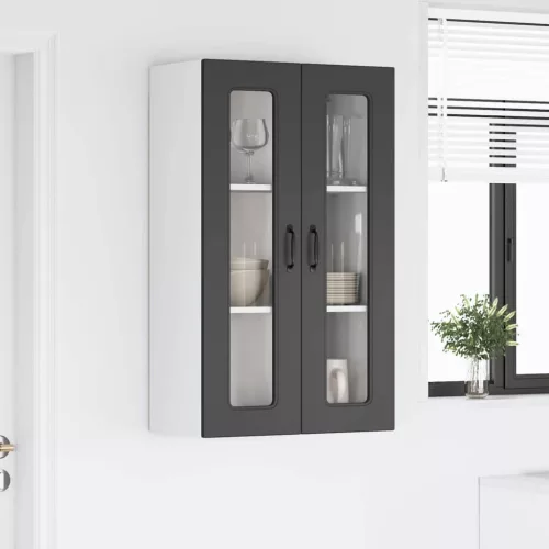 Fali konyhaszekrény polcokkal Fekete 60 x 31 x 100 cm Faanyag