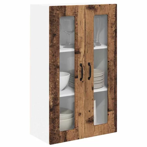 Fali konyhaszekrény polcokkal Öreg fa 60 x 31 x 100 cm Faanyag