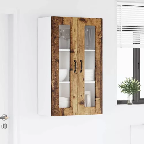 Fali konyhaszekrény polcokkal Öreg fa 60 x 31 x 100 cm Faanyag