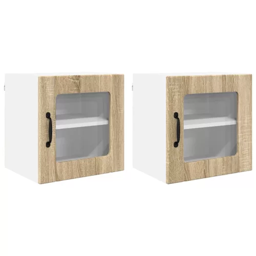 Fali konyhaszekrény 2 pcs Sonoma tölgy 40 x 31 x 40 cm Faanyag